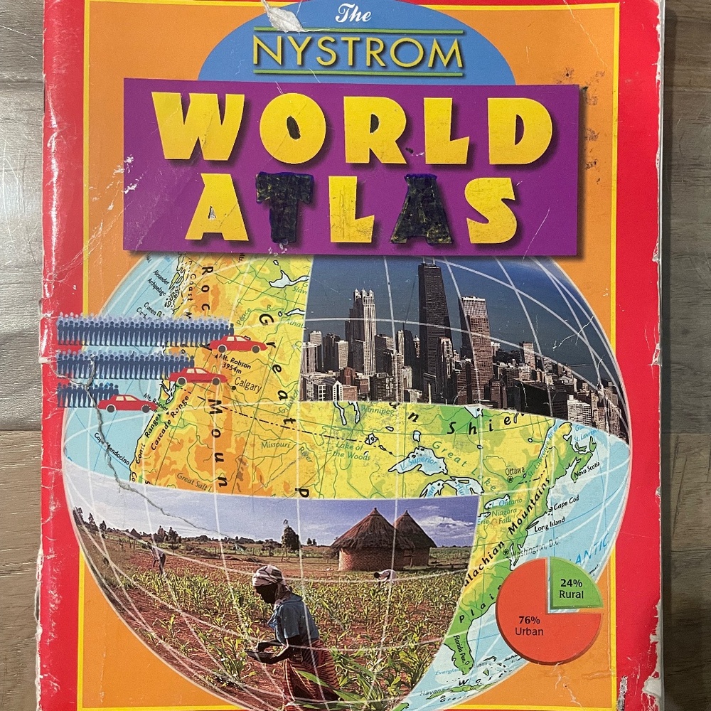 Full-Color, Illustrated Children's World Atlas with Photo from Around the World